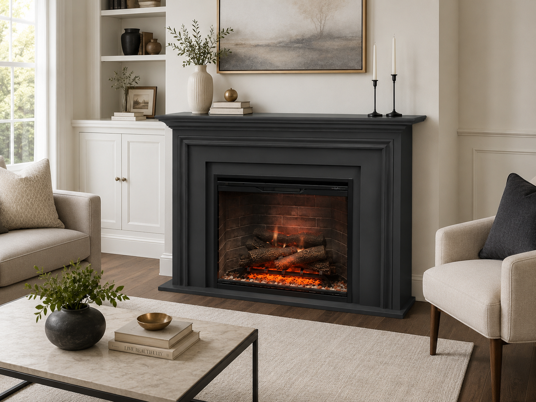 Ashford 54" Custom Electric Fireplace Mantel Package with Dimplex Firebox