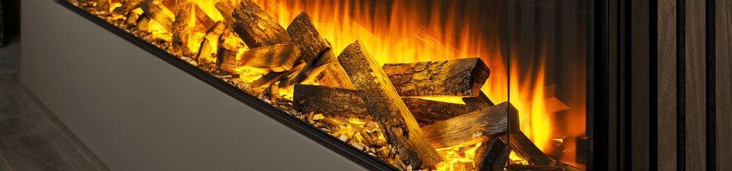 British Fires 48 inch The New Forest 1200 Black Edition Electric Fireplace flame detail