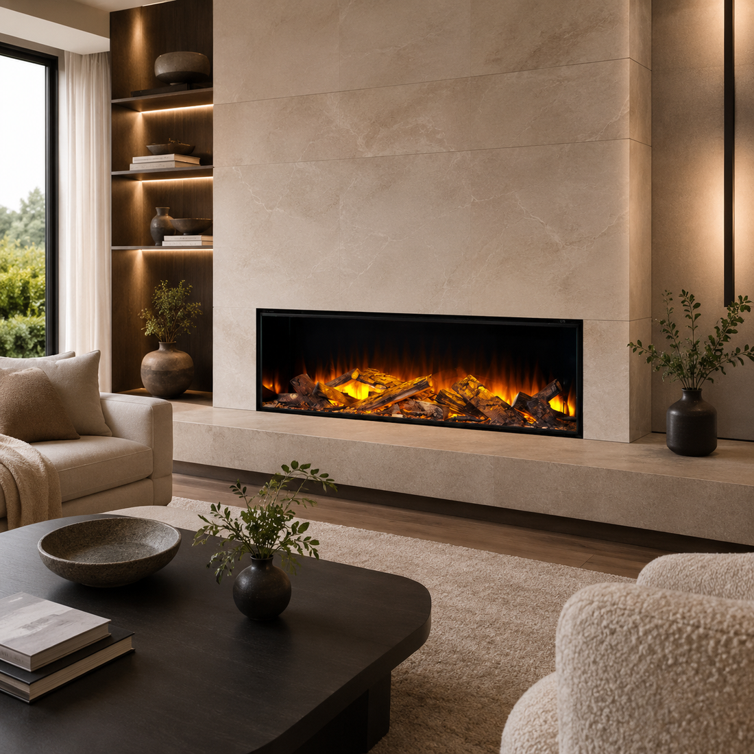 British Fires 48" The New Forest 1200 Black Edition Electric Fireplace