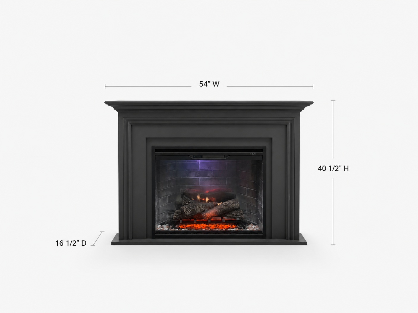 Ashford 54" Custom Electric Fireplace Mantel Package with Dimplex Firebox