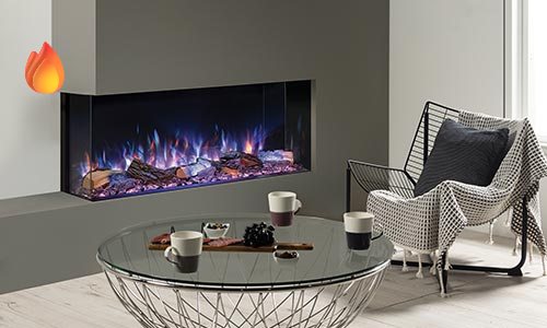 Regency Onyx 43 inch Multi-Sided Modern Electric Fireplace lifestyle view