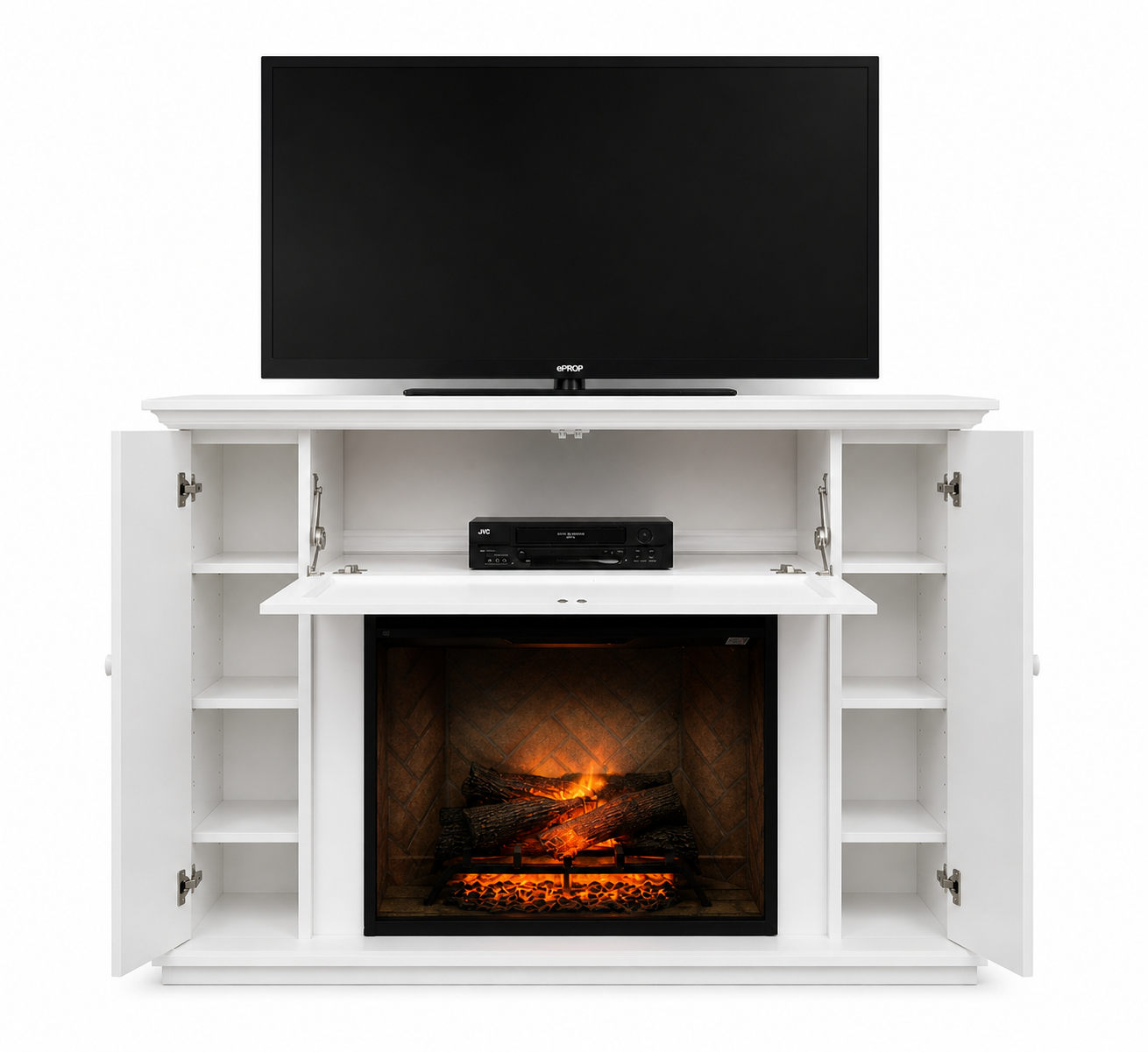 The Supreme Entertainment Suite in Benjamin Moore Cloud White flame detail