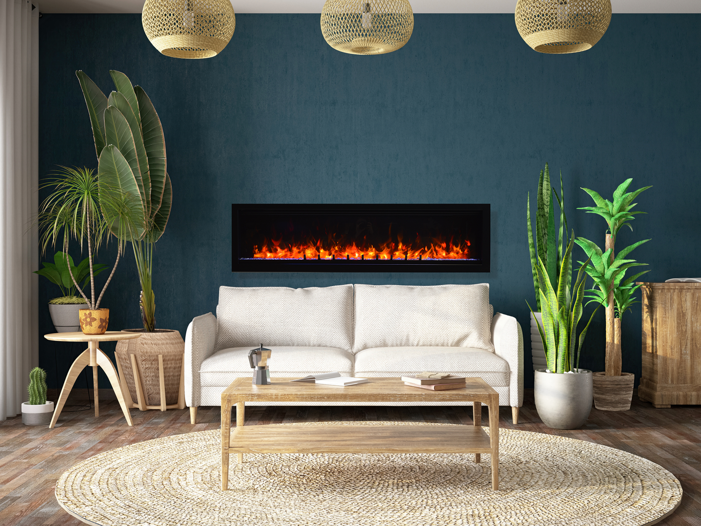 Amantii Evolution 60" Fire & Ice Linear Electric Fireplace - EVO6020