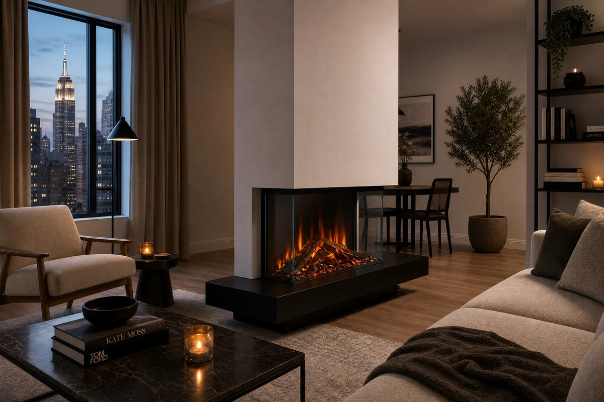 British Fires 36 inch Ashlett Black Edition electric insert - official lifestyle image