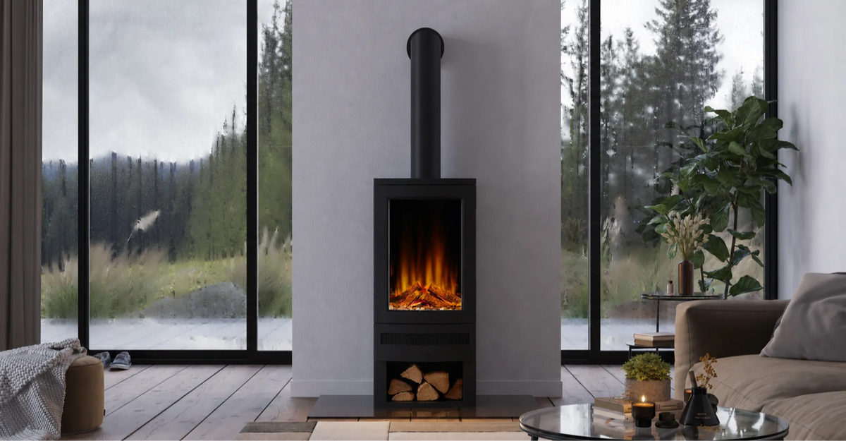 British Fires Bramshaw Black Edition electric stove - official lifestyle image
