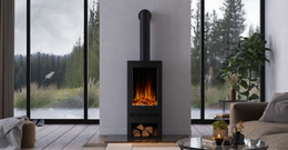 British Fires Bramshaw Black Edition electric stove - official lifestyle image