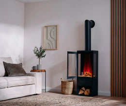 British Fires Bramshaw Black Edition electric stove - official lifestyle image