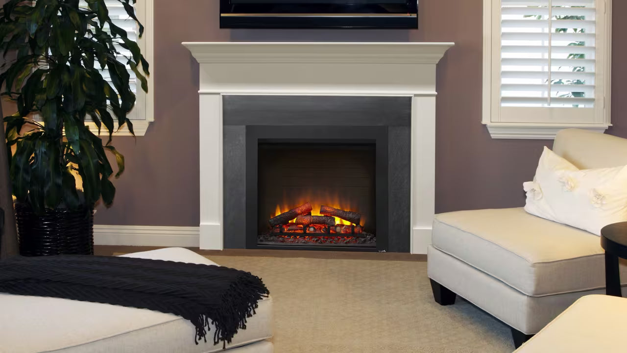 SimpliFire 36 inch Built-In Electric Fireplace flame detail
