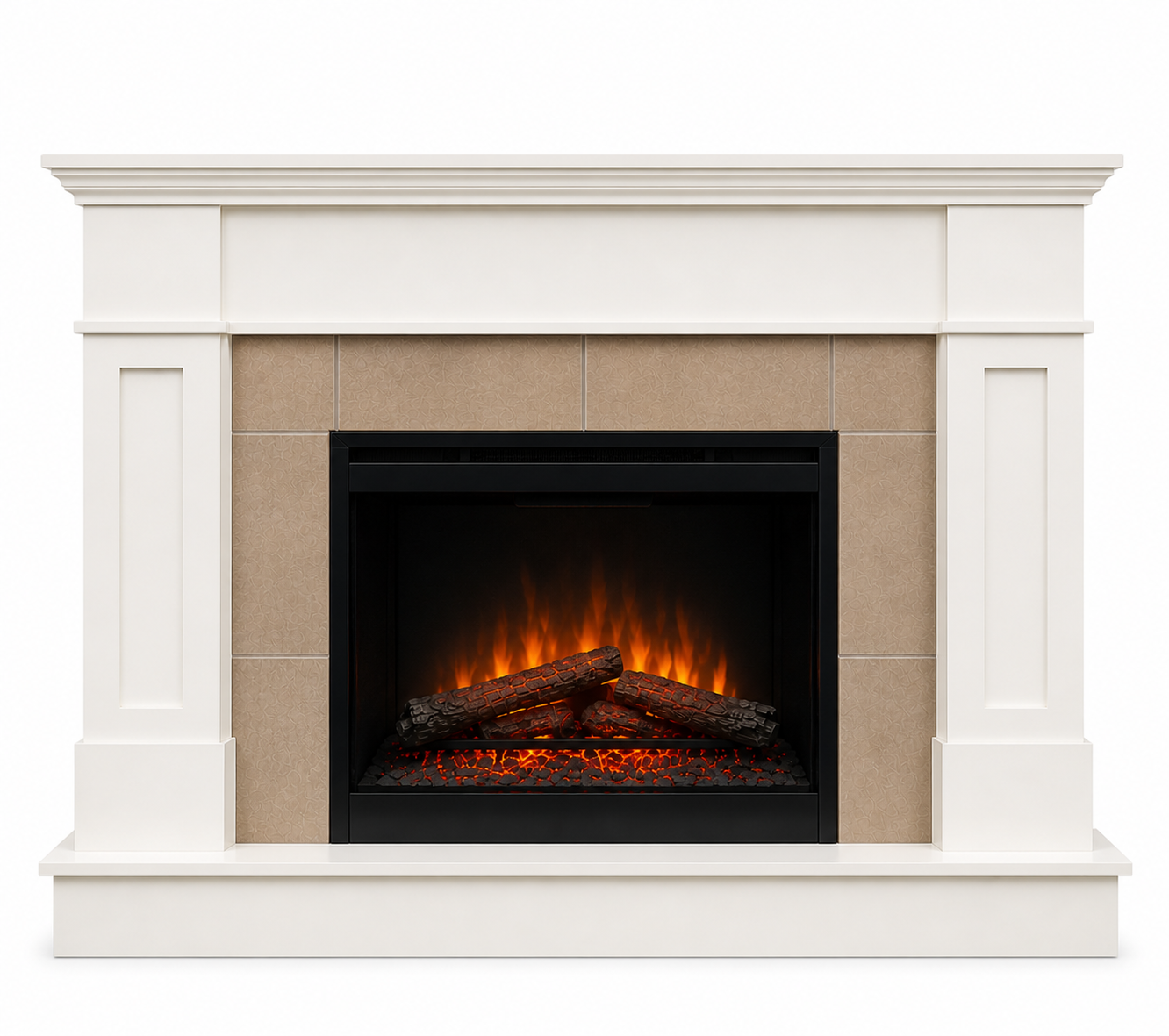 The Luna Custom Mantel in Benjamin Moore Cloud White