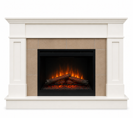 The Luna Custom Mantel in Benjamin Moore Cloud White