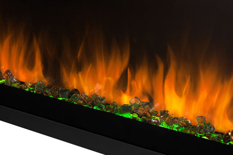 Napoleon Astound 62 SlimMount electric fireplace green ember bed detail