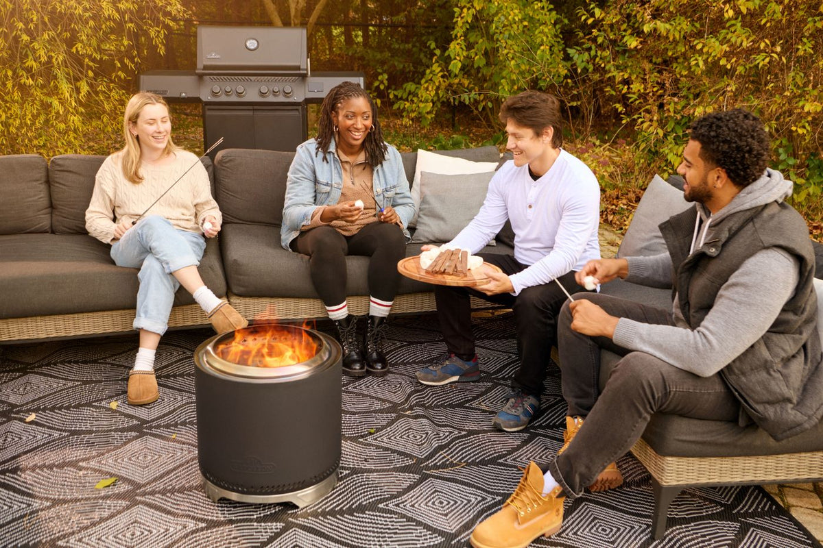 Napoleon Timberwolf 18-inch matte black smokeless fire pit outdoor lifestyle