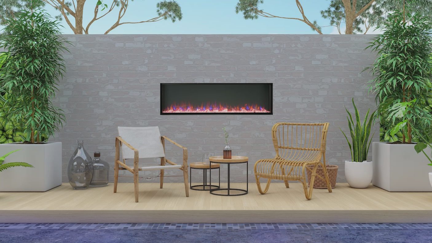 SimpliFire 43" Forum Outdoor Electric Fireplace - SF-OD43