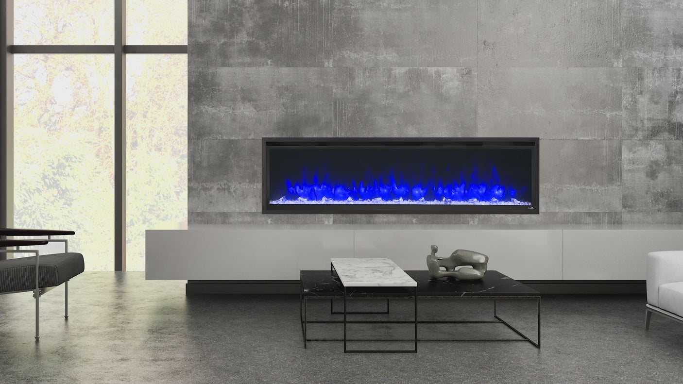 50" Allusion Platinum Linear Electric Fireplace - SF-ALLP50-BK