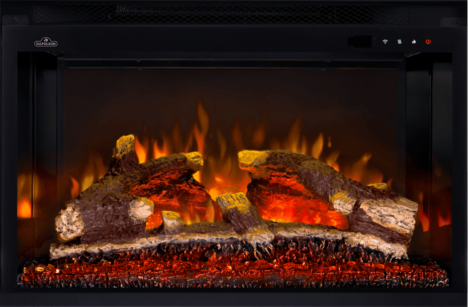 Napoleon Rosedale 3 29-inch electric fireplace insert front flame view