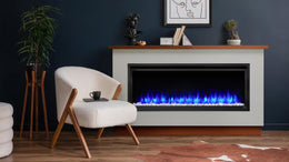 SimpliFire Allusion Platinum 50-inch electric fireplace contemporary room installation