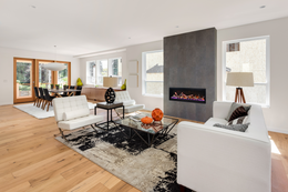 Amantii SYM-34 BESPOKE Series Electric Fireplace lifestyle view