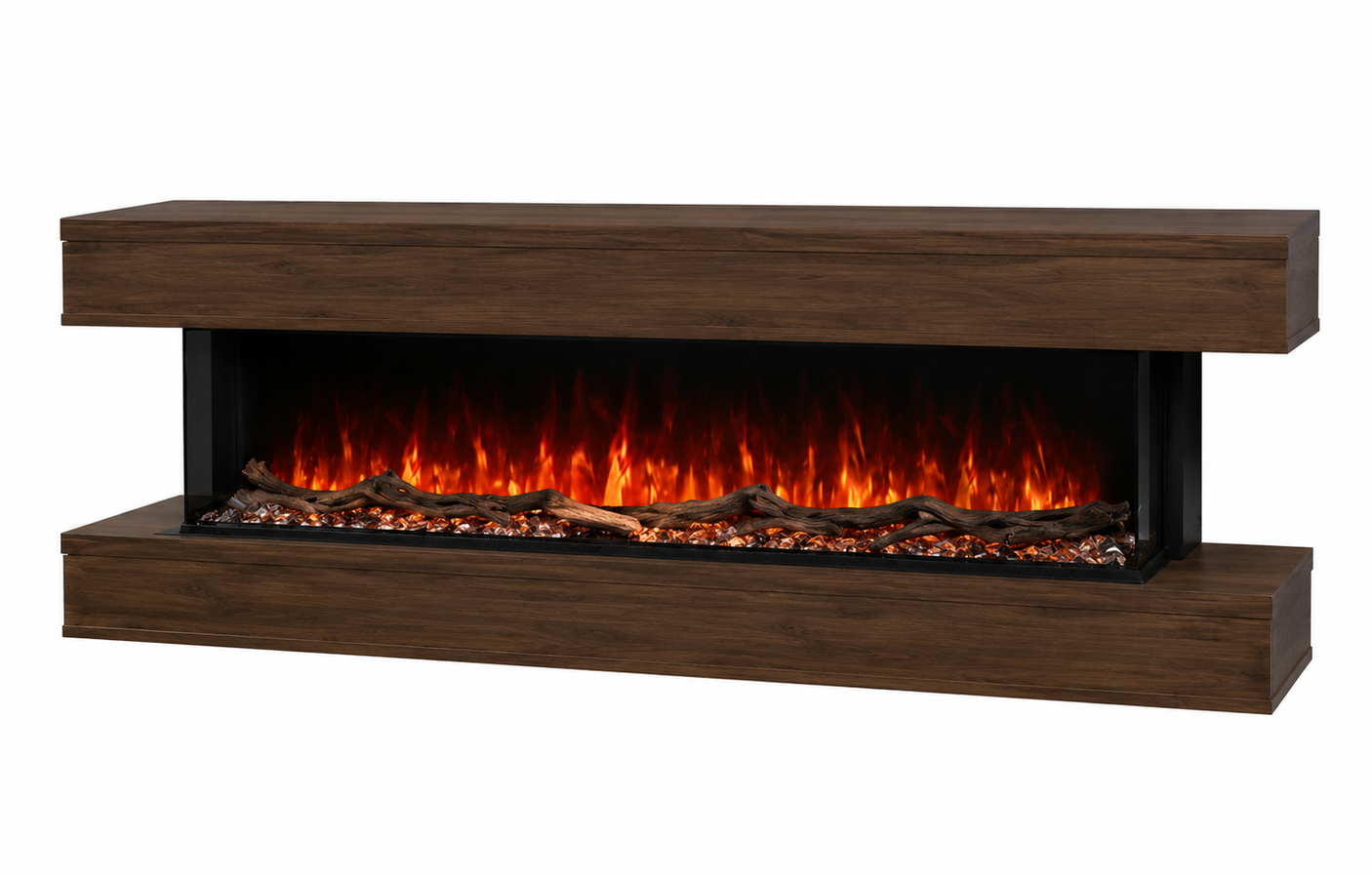 Modern Flames 82" Wall-mount Cabinet Weathered Walnut - WMC-68LPM-WW