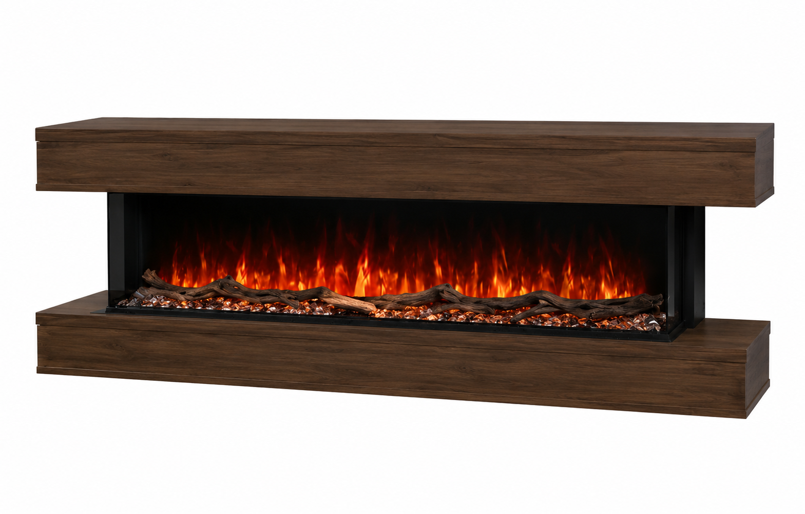 Modern Flames 82" Wall-mount Cabinet Weathered Walnut - WMC-68LPM-WW