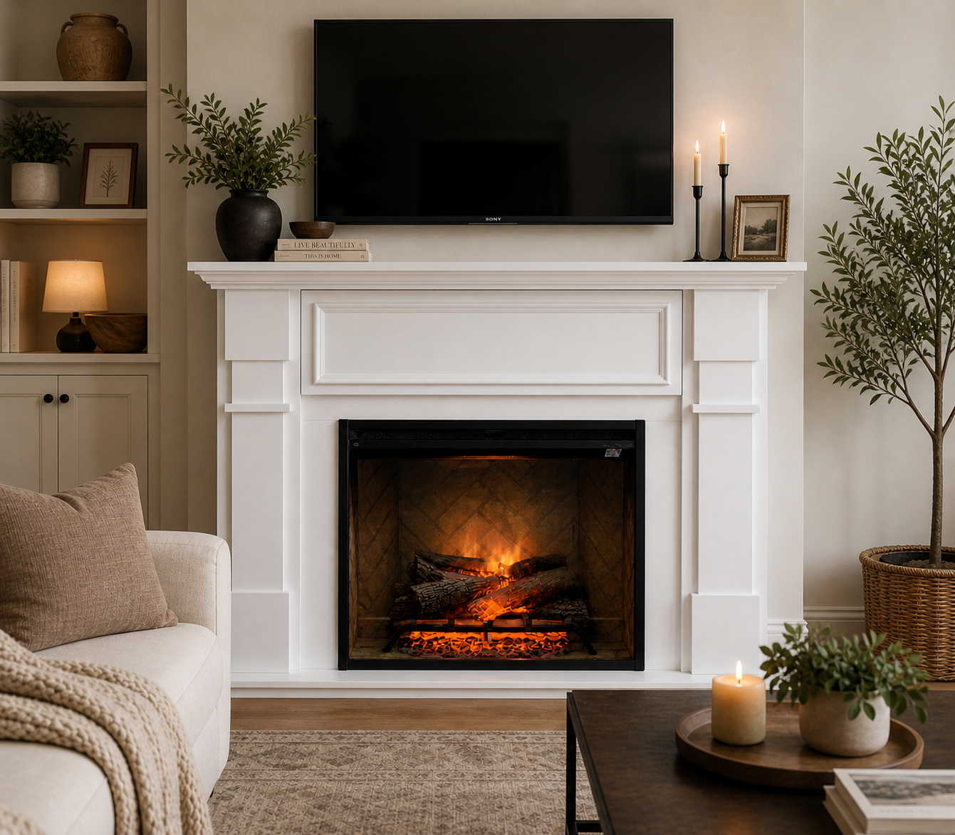 The Supreme Entertainment Suite in Benjamin Moore Cloud White lifestyle view