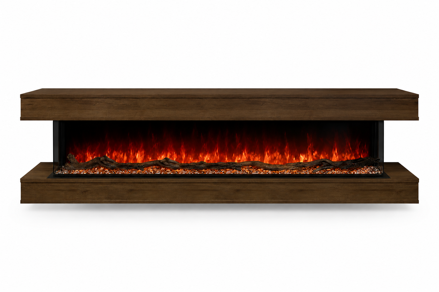 Modern Flames 94" Wall-mount Cabinet Weathered Walnut - WMC-80LPM-WW