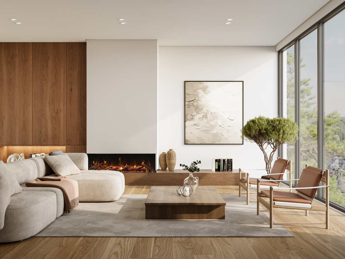 Amantii TRV-75-BESPOKE Smart Indoor/Outdoor 3-Sided Electric Fireplace