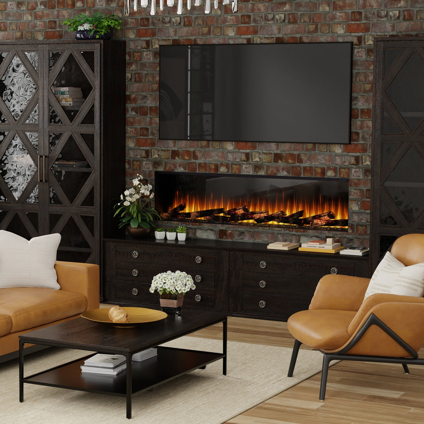 Dimplex Ignite Ultra 74" Linear Electric Fireplace Family Room