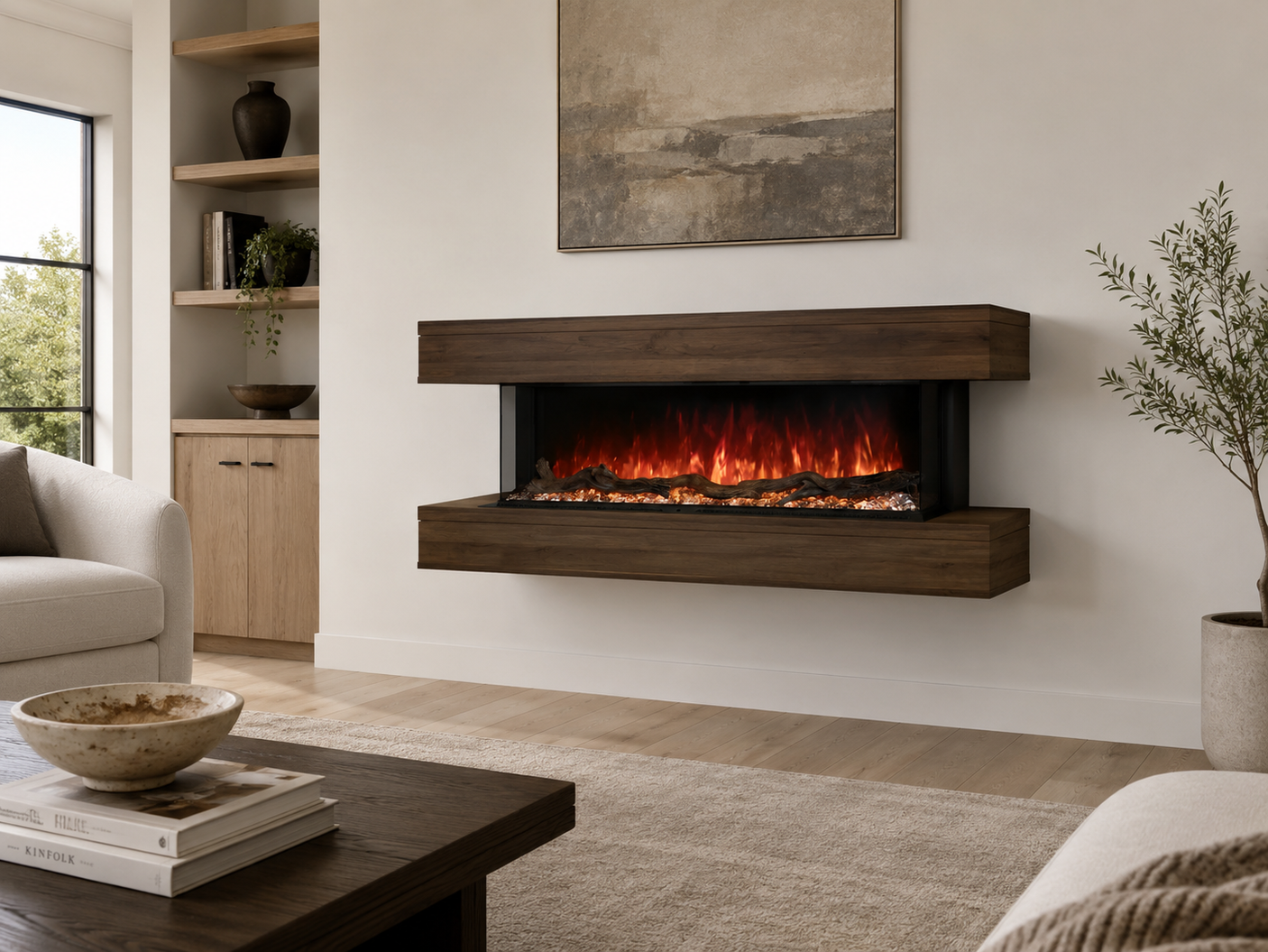 Modern Flames 70" Wall-mount Cabinet Weathered Walnut - WMC-56LPM-WW
