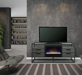 Dimplex Ivan Electric Fireplace Media Console in Noir Brown GDS25G5-4034NB