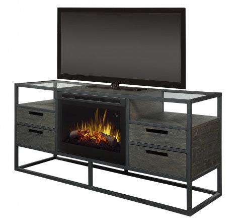 Dimplex Ivan Electric Fireplace Media Console in Noir Brown GDS25LD-4034NB