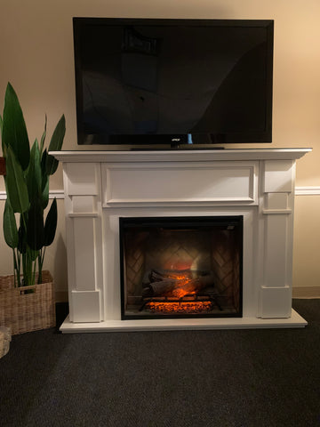 The Supreme Entertainment Suite Dimplex Revillusion RBF30 in Benjamin Moore Cloud White