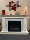 The Jasper Custom Mantel in Benjamin Moore Cloud White