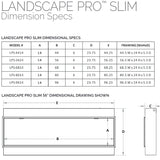 Landscape Pro Slim Built-in Electric Fireplace Framing Dimensions