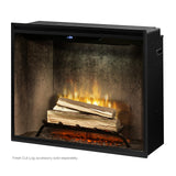 Dimplex Revillusion 36" Electric Fireplace in Weathered Concrete with front glass and birch logs - RBF36PWC-FG