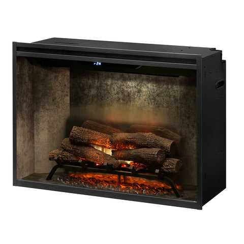 Dimplex Revillusion 36" Weathered Concrete Electric Fireplace with front glass - RBF36WC-FG