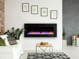 60 inch Allusion SimpliFire Wall Mount Electric Fireplace flame detail