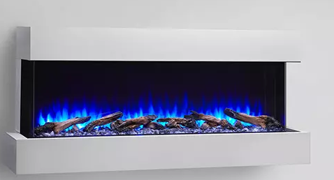 43" Scion Trinity 3-Sided Electric Fireplace with Floating Mantel - SF-SC43-BK