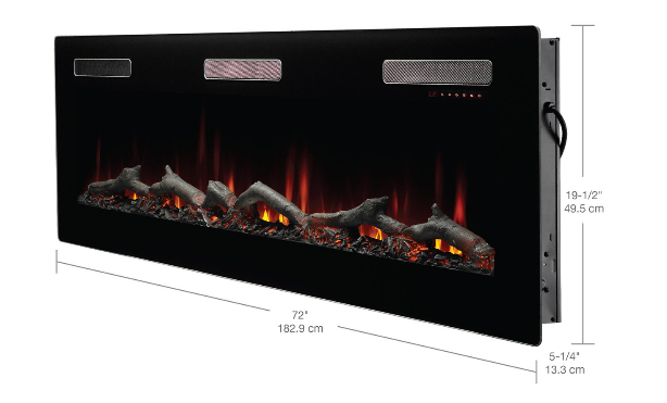 Dimplex Sierra 72 inch Wall-Mount Electric Fireplace flame detail