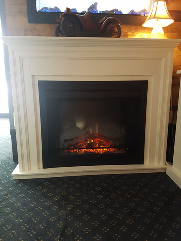 The Sheffield Custom Mantel in Benjamin Moore Cloud White