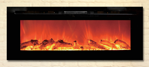 ToSo 50" Electric Fireplace Wall Mount in Black by Powrmatic