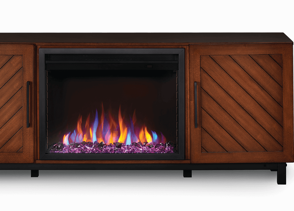 Napoleon Bella Electric Fireplace Media Console - NEFP26-3120WN NEFB30H